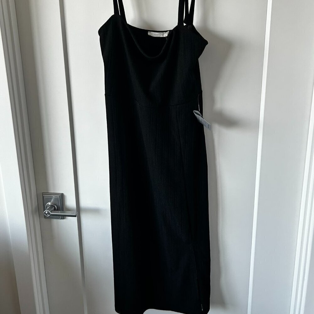 Lush Black Midi Dress NWT
